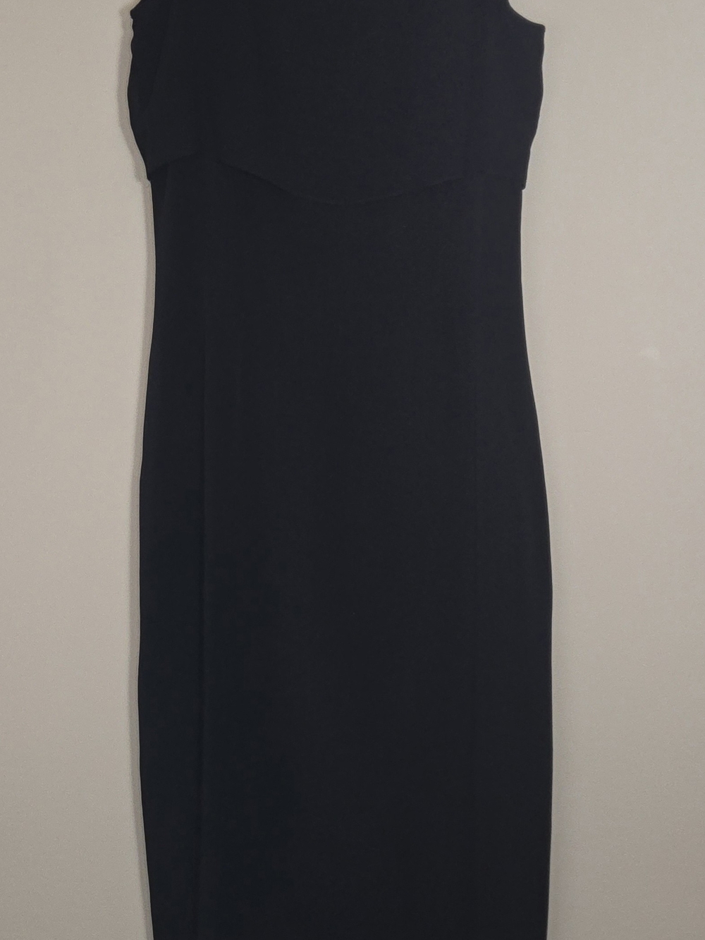 YL by Yair Sleek Black Midi Sheath Dress